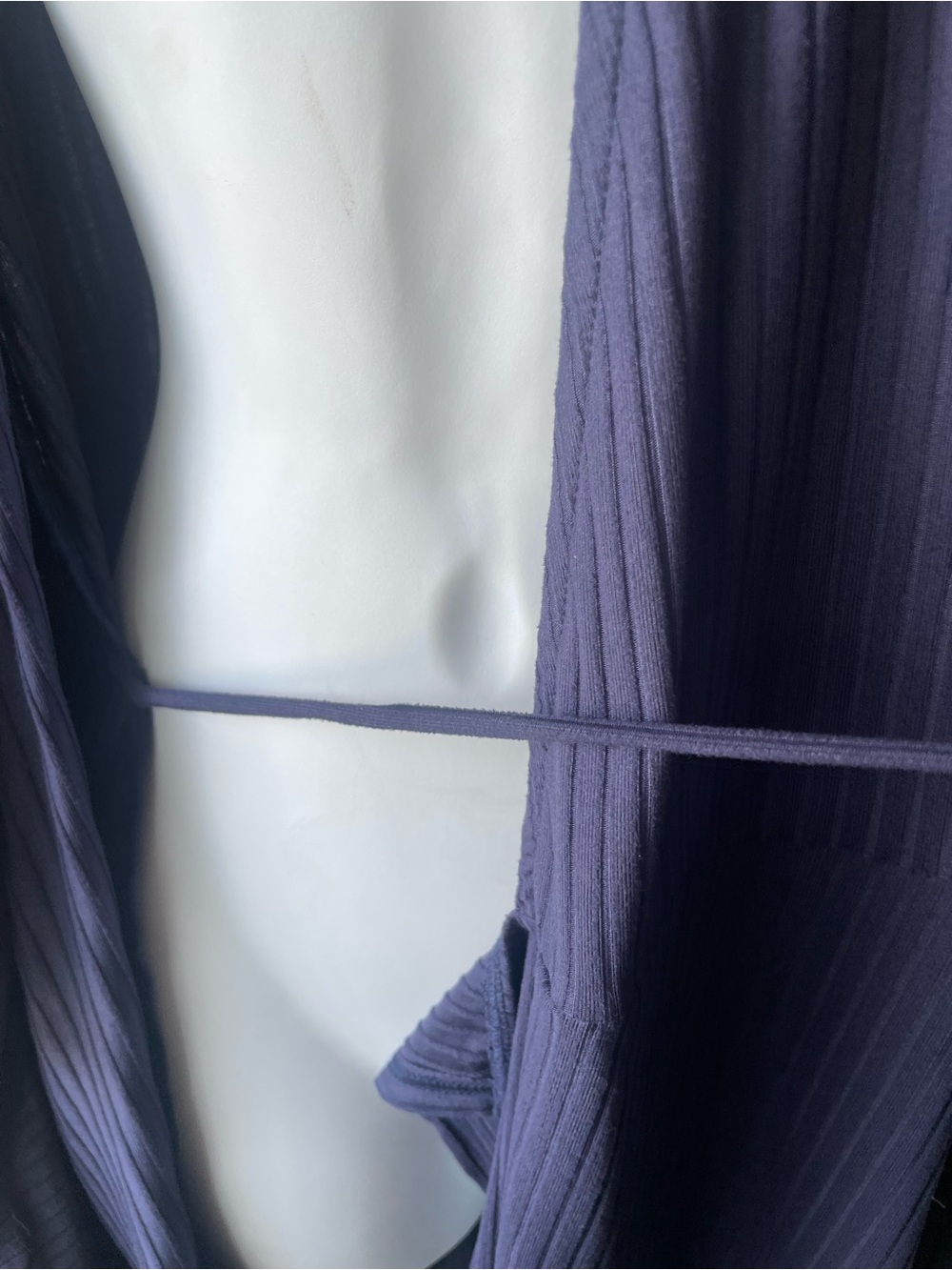 Socialite Navy Ribbed Wrap Mini Dress - Picture 5 of 9